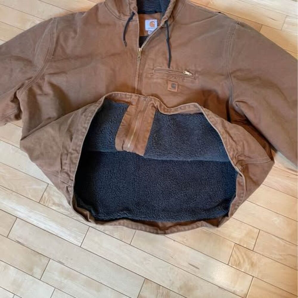 Carhartt Canvas Sherpa Men’s Zip Front Pockets 4XL Jacket - Picture 6 of 9